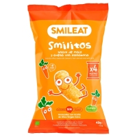 Snack infantil SMILEAT Smilitos maíz y avena con zanahoria Eco 4x12 g