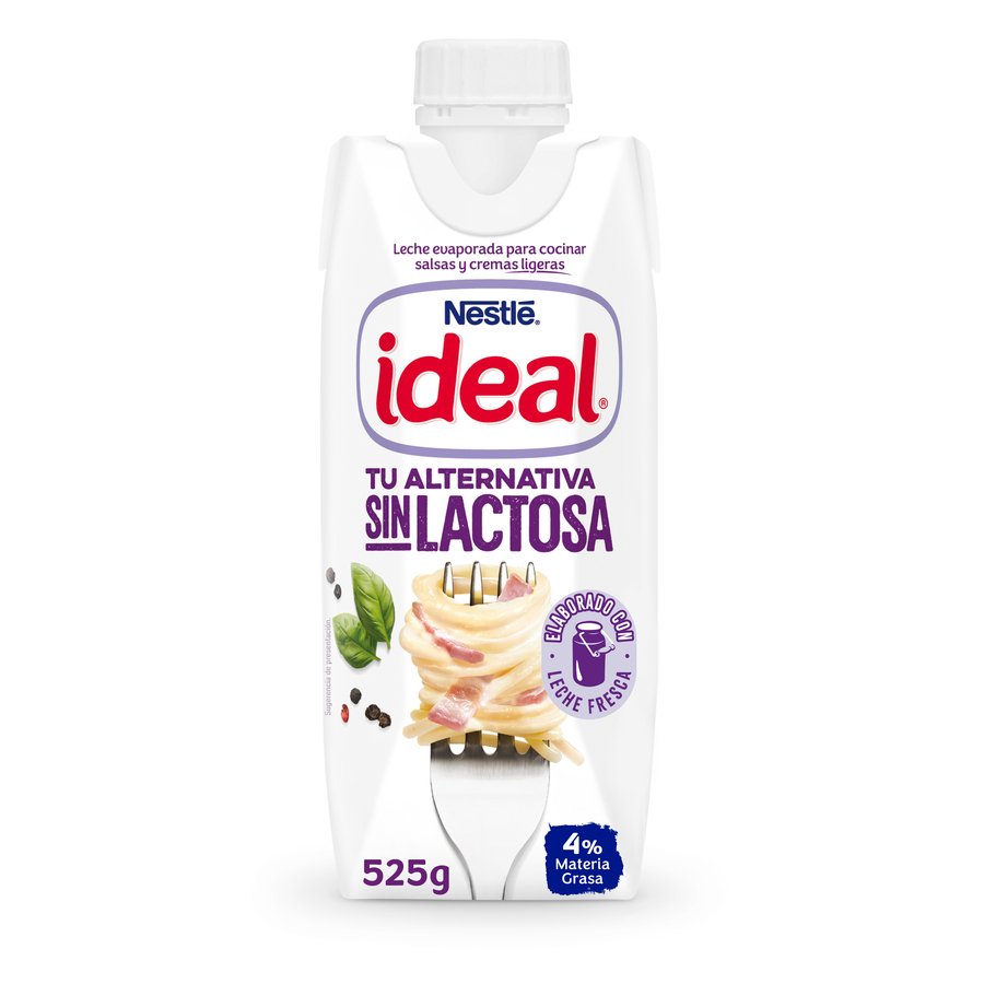 Leche evaporada Nestle IDEAL sin lactosa 525 g