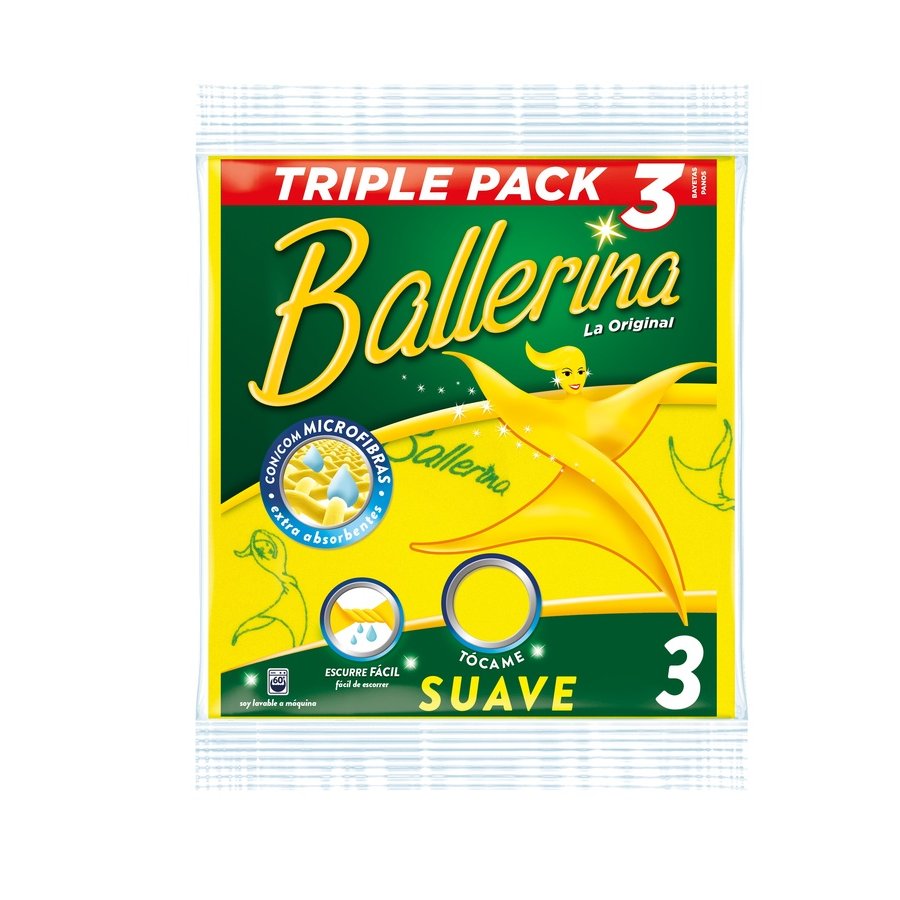 Bayeta BALLERINA suave 3 unidades