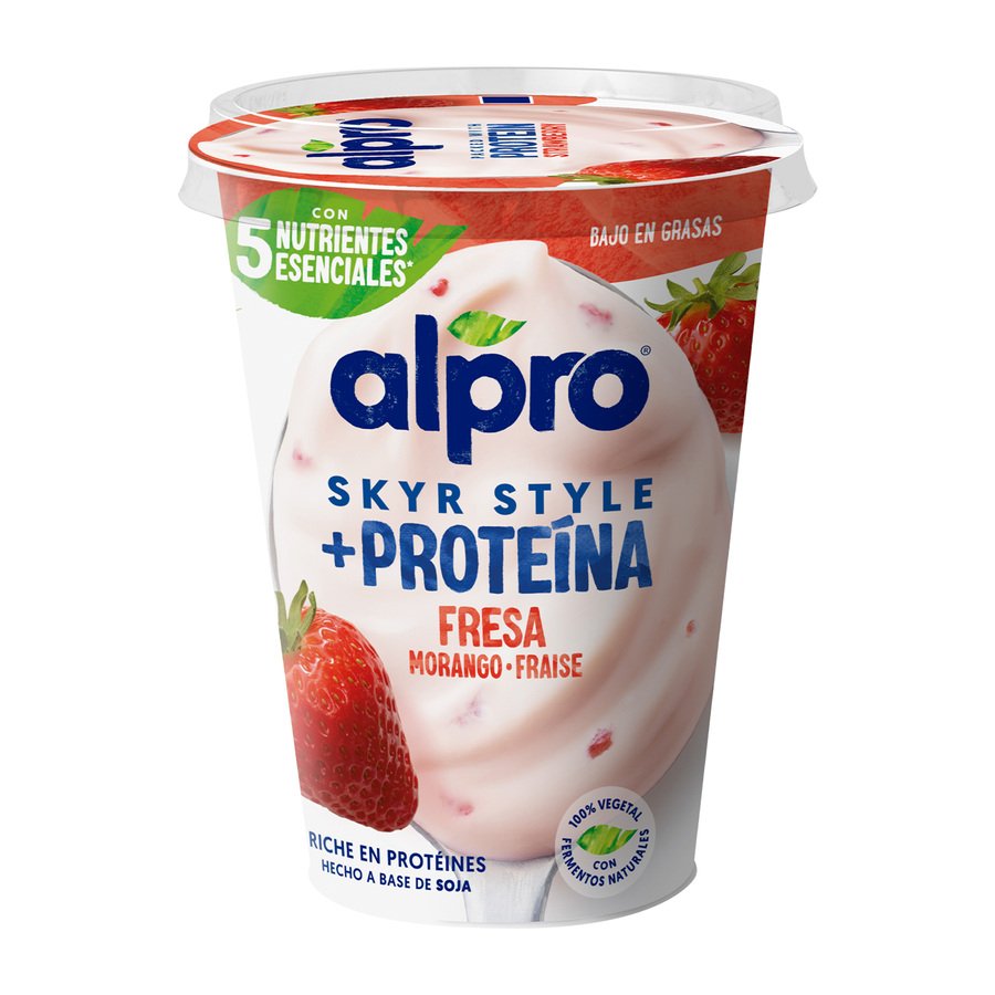 Preparado de soja estilo Skyr ALPRO fresa proteina 400 g