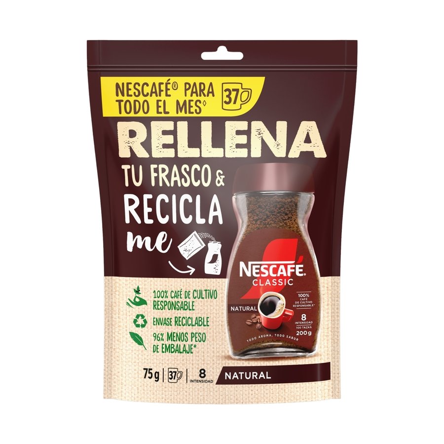 Café soluble NESCAFE Classic natural paquete 75 g