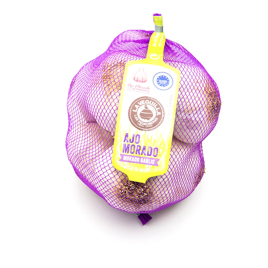Ajo morado diente gordo calibre 55mm+ malla 500 g