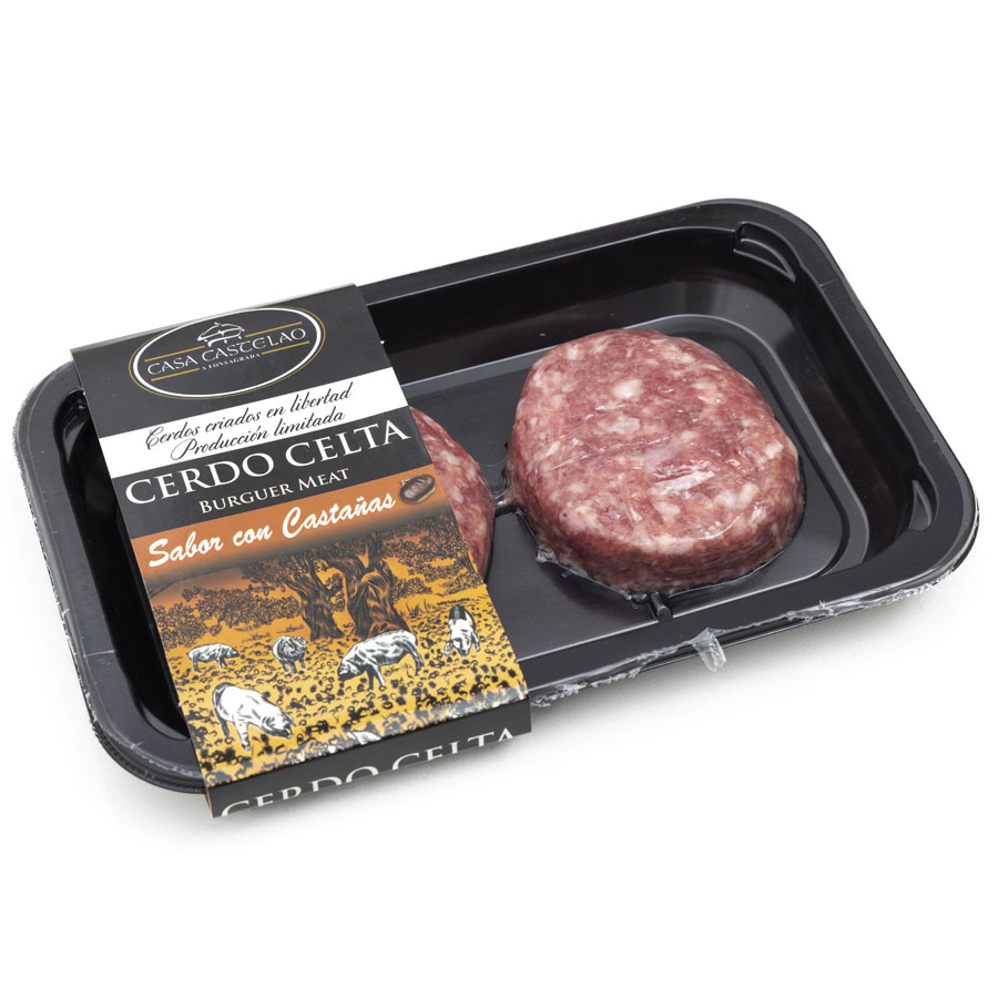 Burger meat cerdo celta CASA CASTELAO castañas 2x100 g