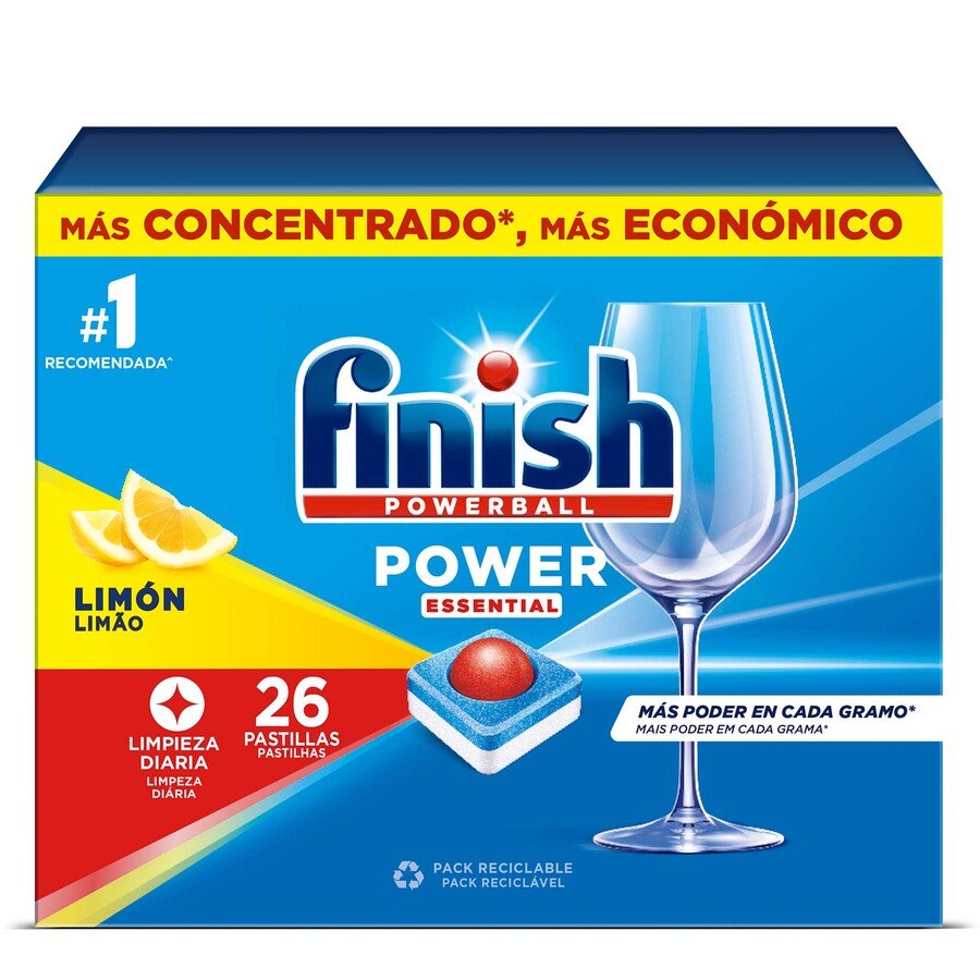 Lavavajillas máquina pastilla FINISH power essential limón 26 unidades