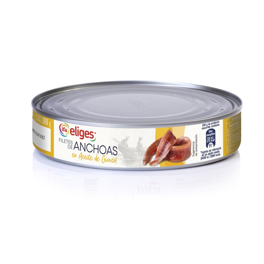 Imagen de Filetes de anchoas en aceite girasol IFA ELIGES 500 g pn.