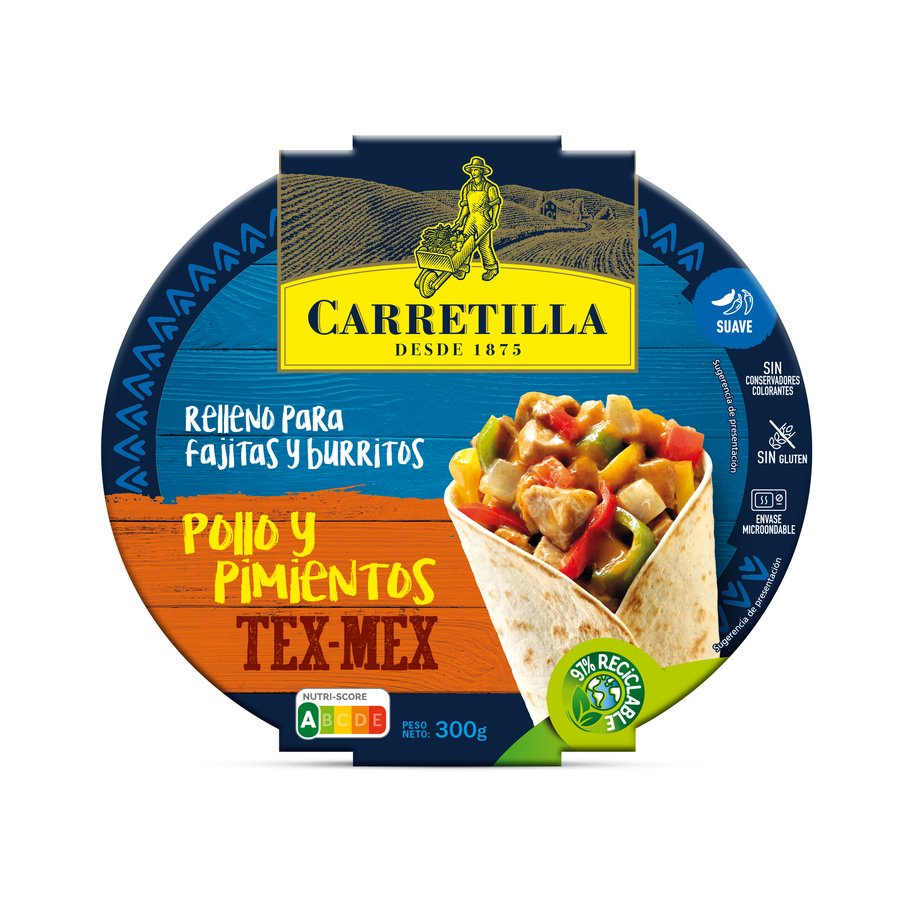 Relleno fajitas pollo y pimientos CARRETILLA 300 g