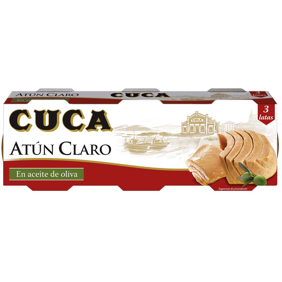 Atún claro en aceite de oliva CUCA lote 3x92 g pn.