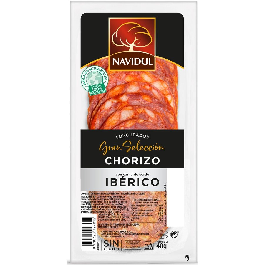 Chorizo ibérico NAVIDUL lonchas 40 g