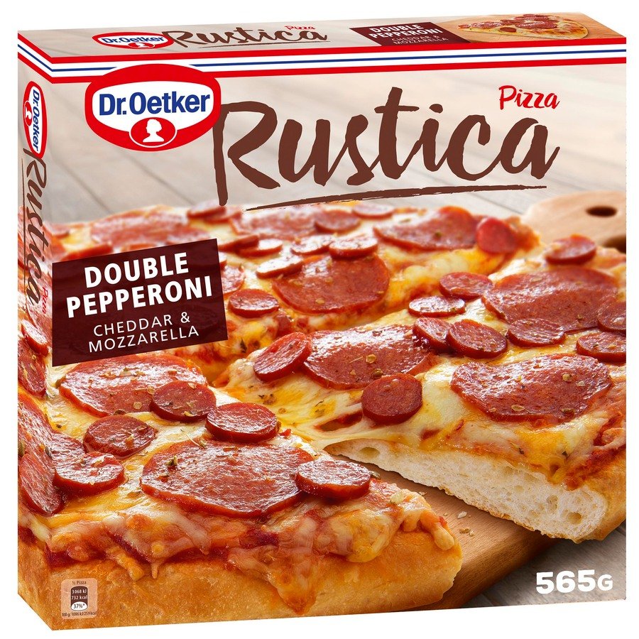 Pizza congelada DR.OETKER Rústica Double Pepperoni 565 g
