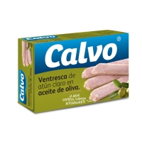 Ventrecha de atún claro en aceite de oliva CALVO RR-115 g pn.