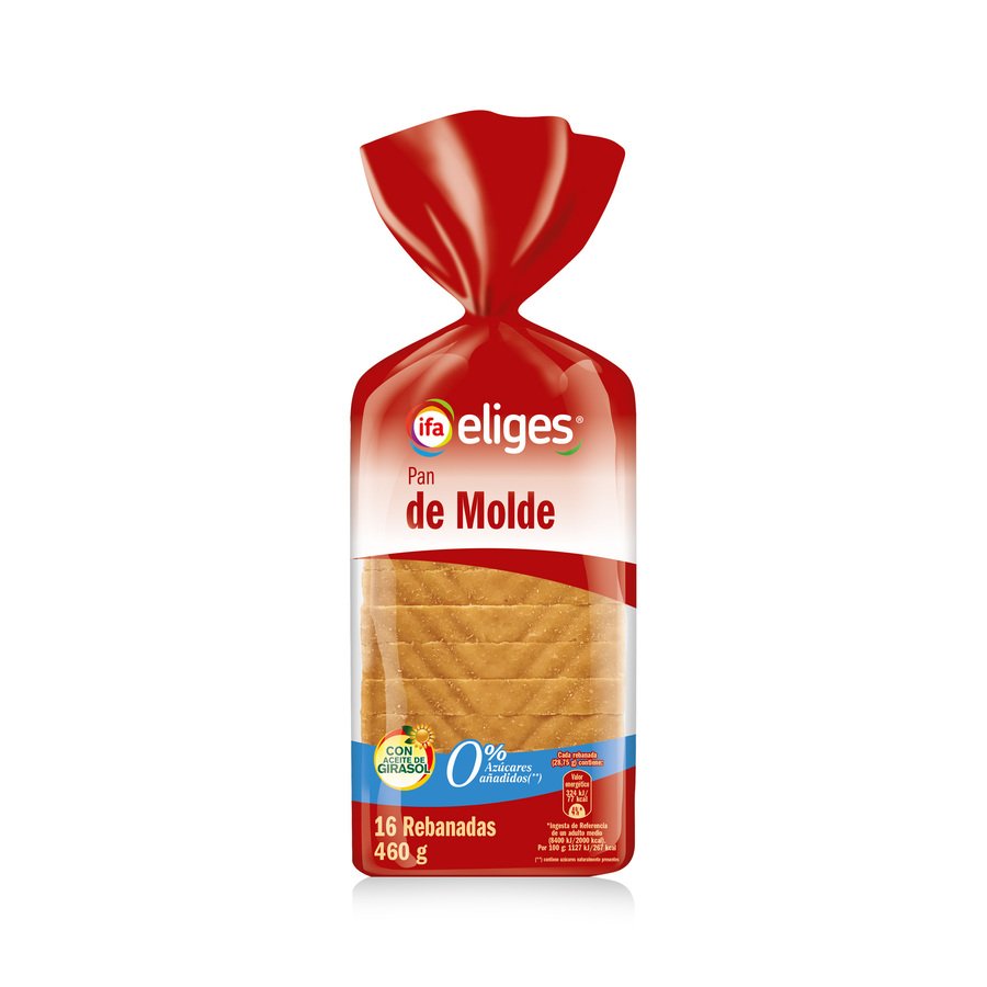Pan de molde IFA ELIGES blanco 0% azúcar añadido 460 g