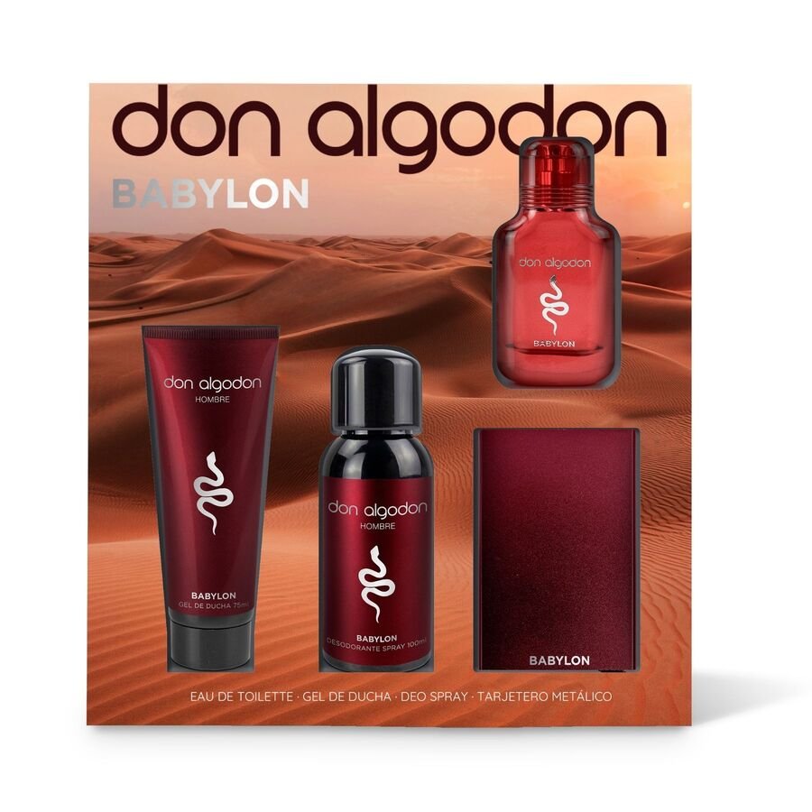 Estuche DON ALGODON Babylón (colonia+deo+gel+tarjetero)