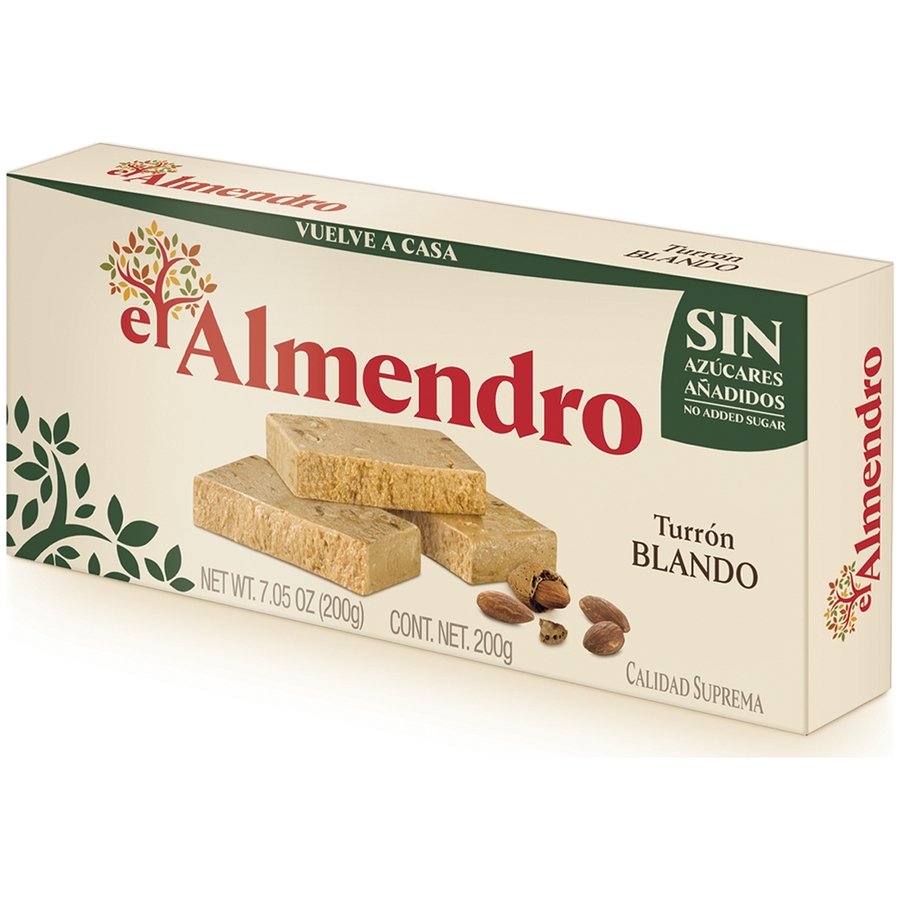 Turrón blando EL ALMENDRO sin azúcar tableta 200 g