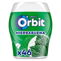 Chicle ORBIT hierbabuena sin azúcar 46 grageas bote 64 g