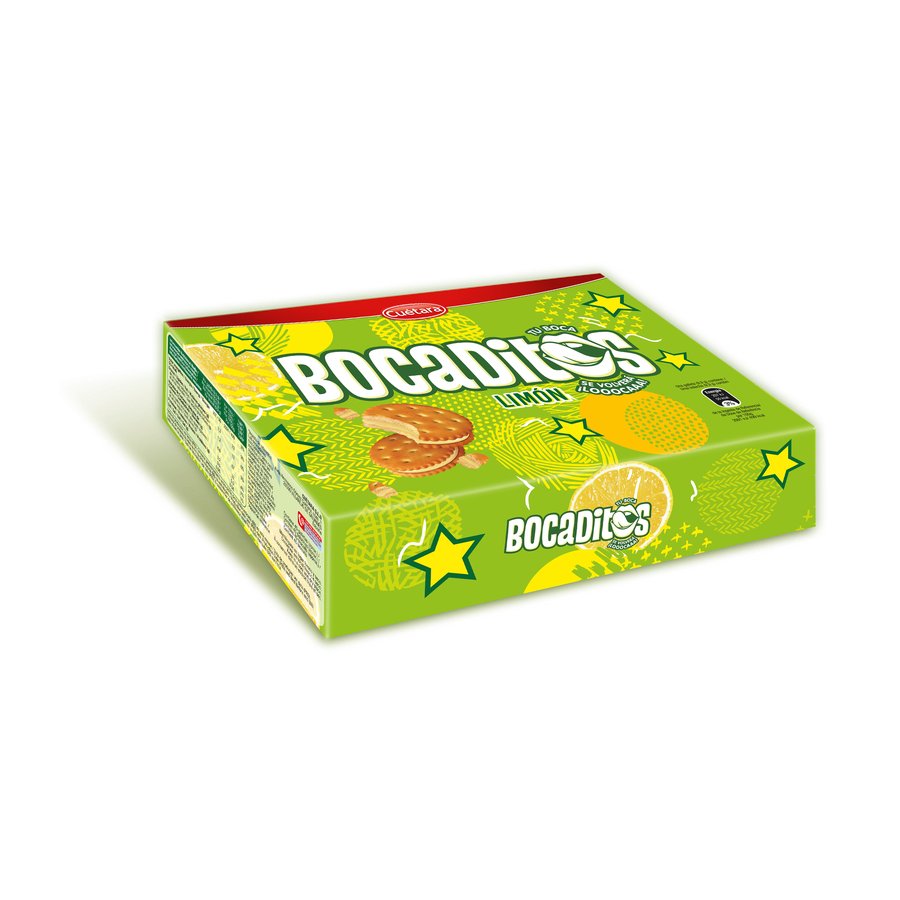 Galletas rellenas de crema limón CUETARA Bocaditos 450 g
