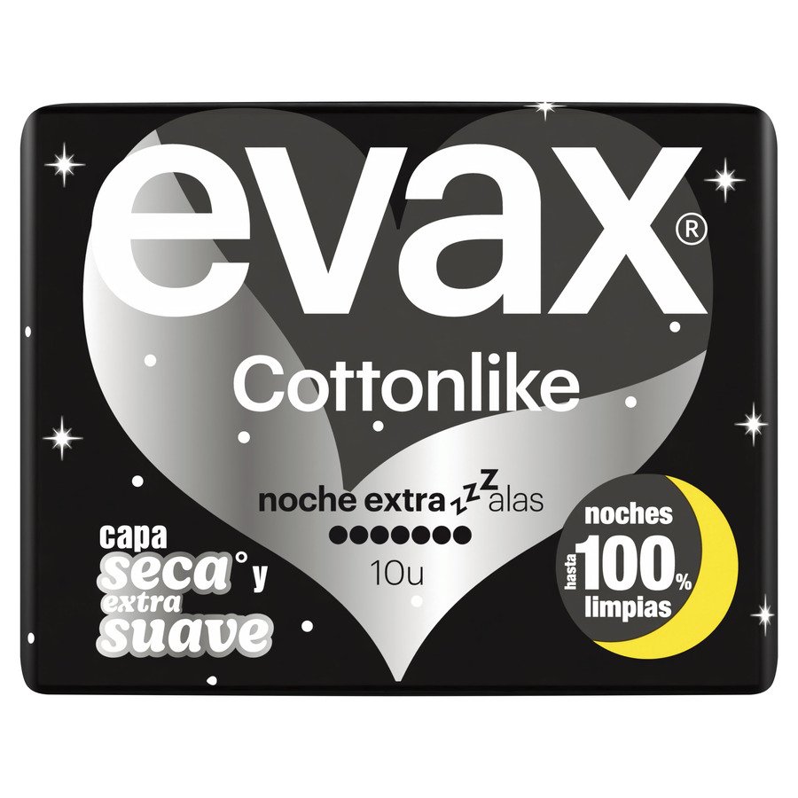 Compresas EVAX COTTONLIKE noche extra 10 unidades
