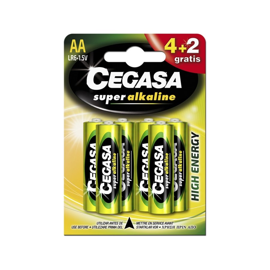 Pila CEGASA súper alcalina LR6 4+2 gratis