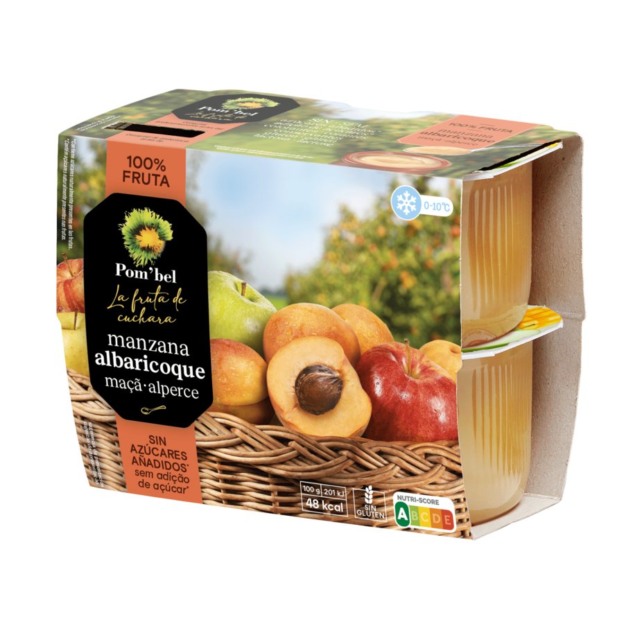 Puré manzana y albaricoque POMBEL pack 4X100 g