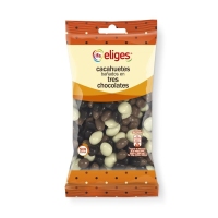 Cacahuetes recubertos de mix tres chocolates IFA ELIGES 180 g
