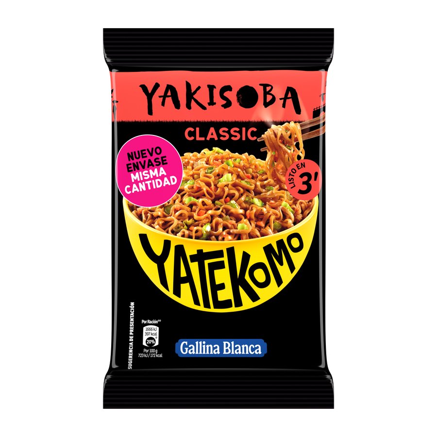 Yakisoba YATEKOMO clásico sobre 93 g