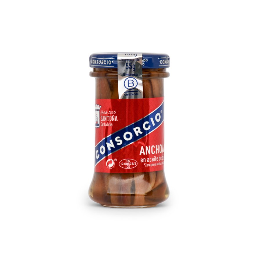 Anchoas en aceite de oliva CONSORCIO frasco 100 g