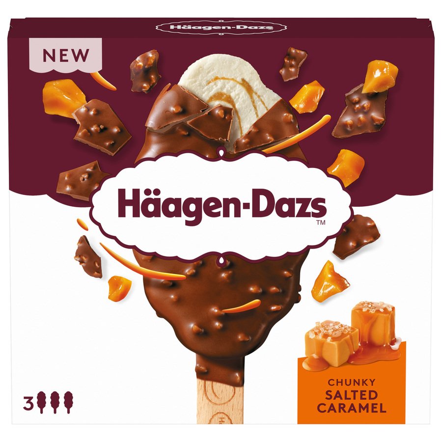 Helado HAAGEN DAZS Chunky Salted Caramel 3 unidades 250 g