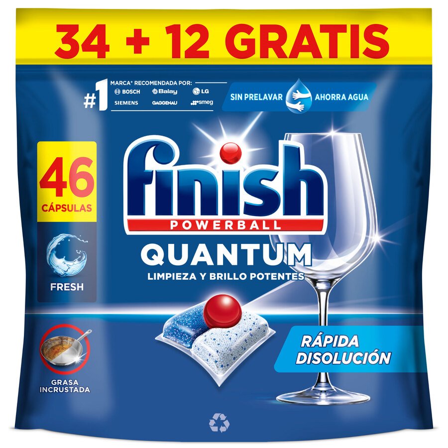 Lavavajillas máquina pastilla FINISH Quantum 34 pastillas