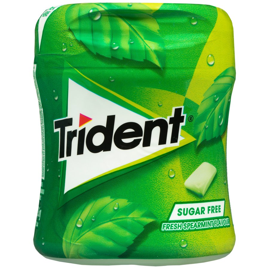 Chicle TRIDENT hierbabuena sin azúcar grageas bote 82,6 g