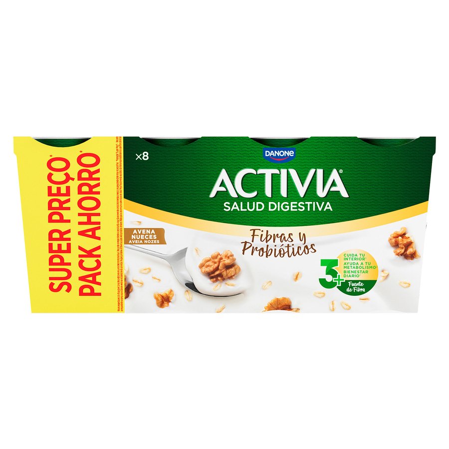 Bífidus ACTIVIA DANONE avena nueces 8x115 g