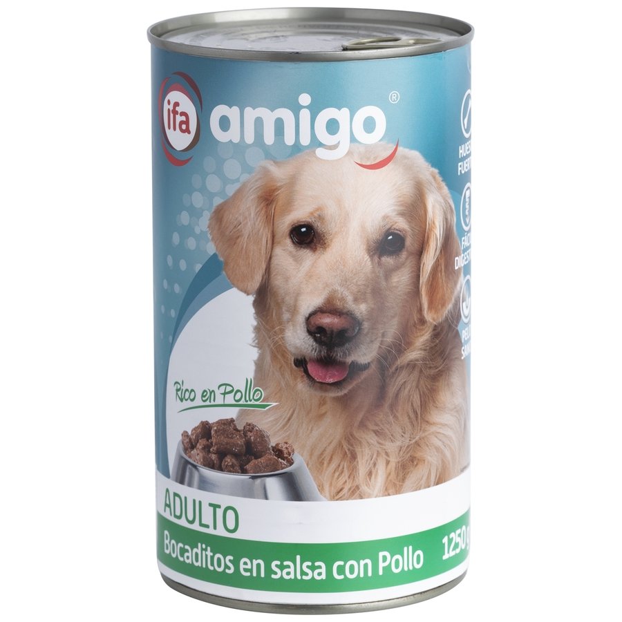 Alimento perro adulto bocaditos en salsa con pollo IFA AMIGO 1250 g