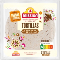 Tortillas cereais e sementes MISSION 8 unidades 320 g