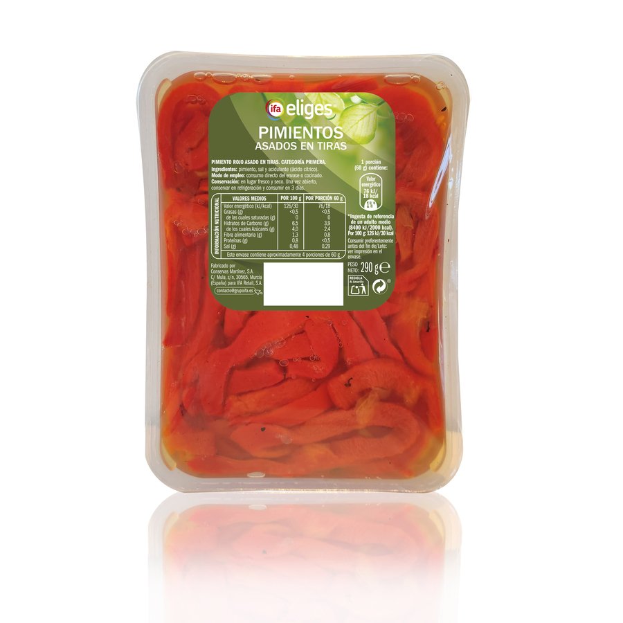 Pimiento asado en tiras IFA ELIGES bandeja 290 g