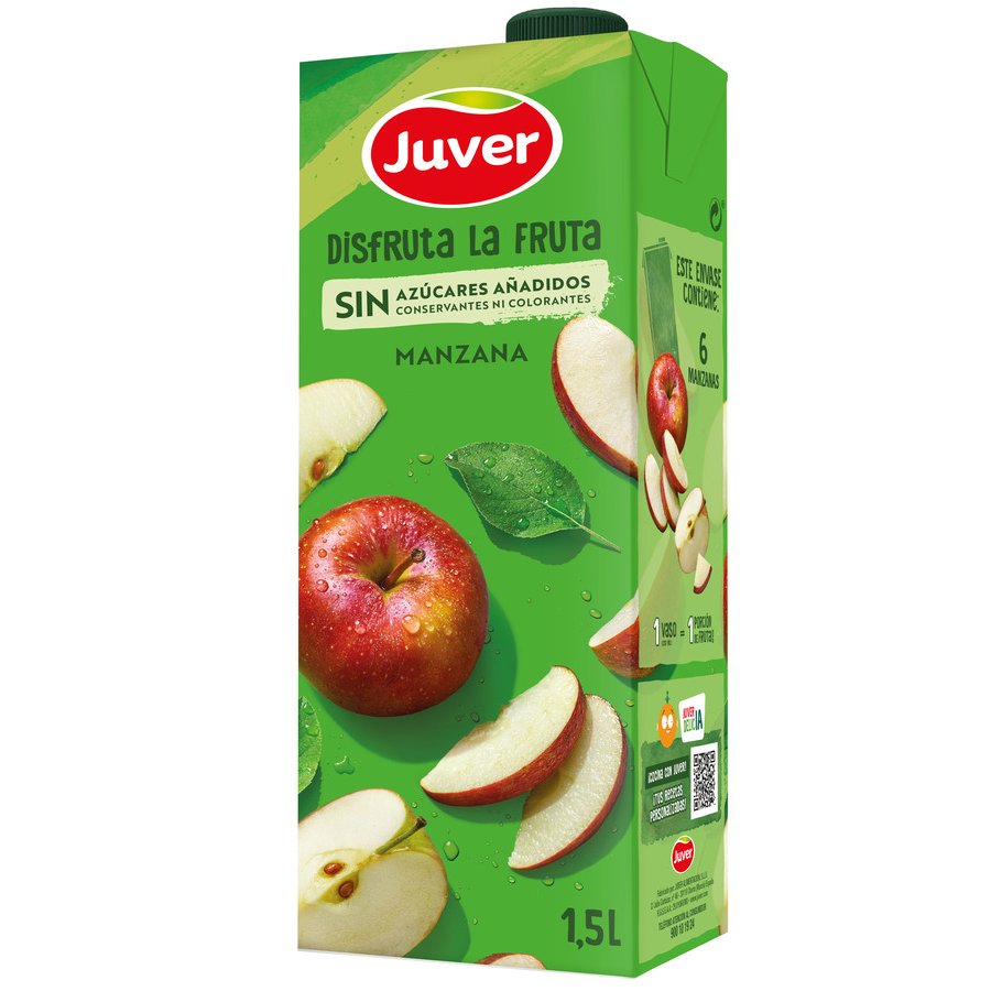 Néctar manzana JUVER Disfruta sin azúcar añadido 1,5 l