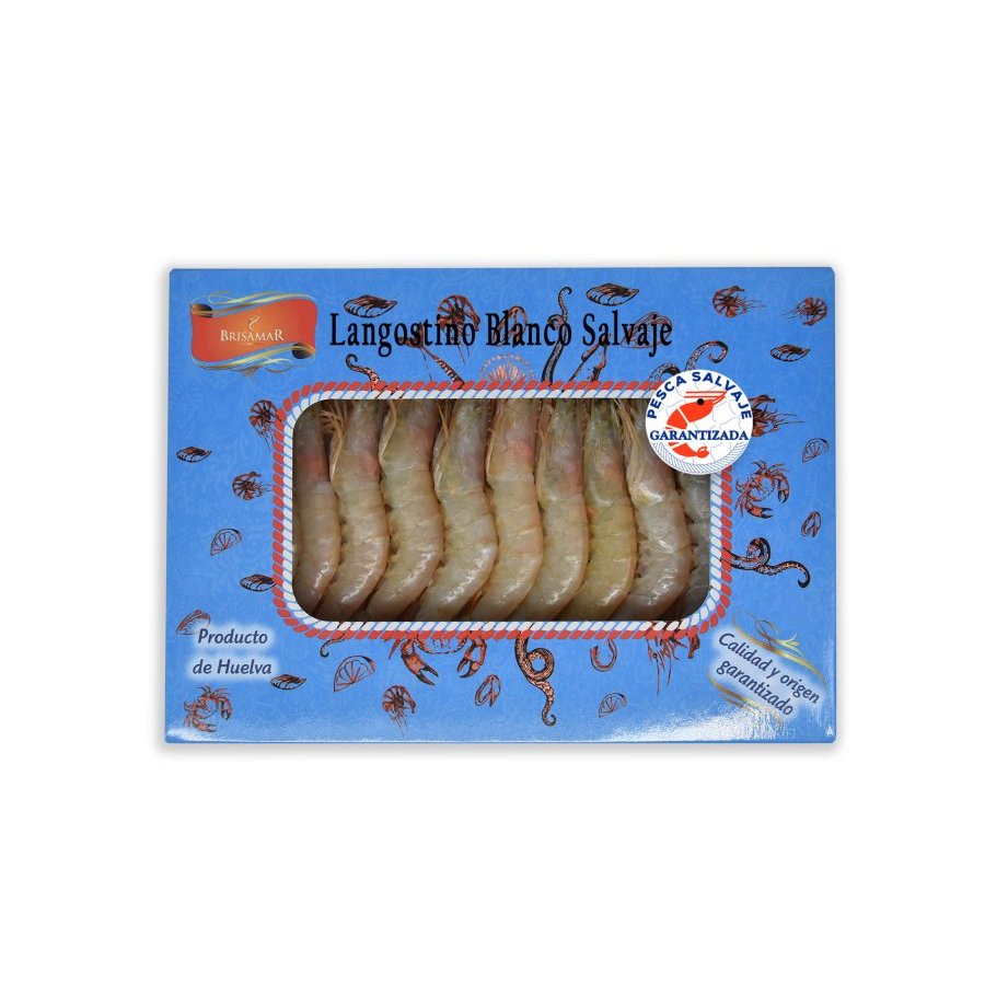 Langostino blanco salvaje congelado crudo BRISAMAR 60/80 450 g pn.