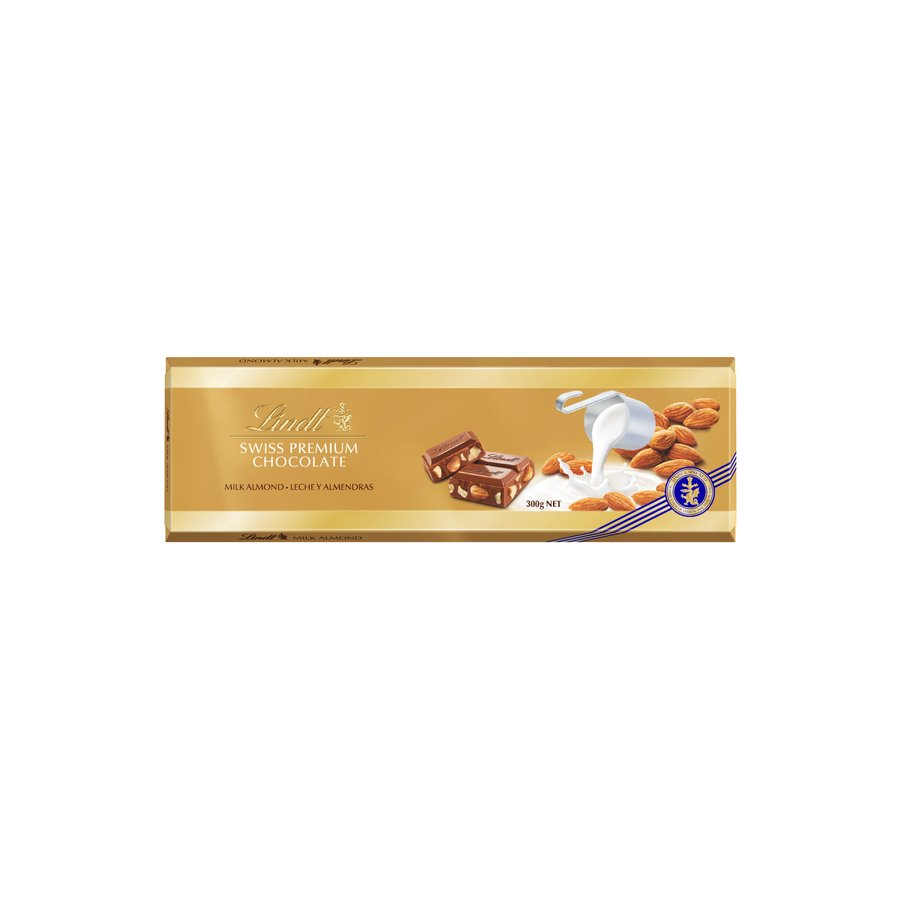 Chocolate con leche y almendras LINDT Premium tableta 300 g