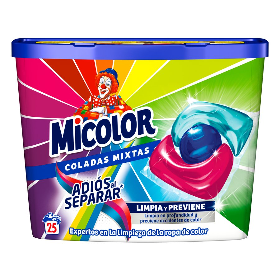 Detergente cápsulas MICOLOR Coladas Mixtas 25 unidades