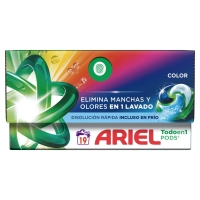 Detergente cápsulas ARIEL Pods extra cuidado del color 19 unidades
