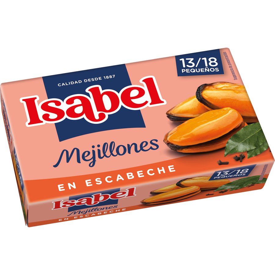 Mejillones ISABEL en escabeche 13/18 OL-120 115 g pn.