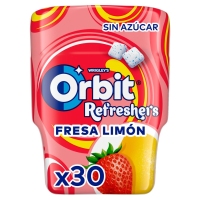 Chicle ORBIT Refreshers fresa-limón bote 67 g