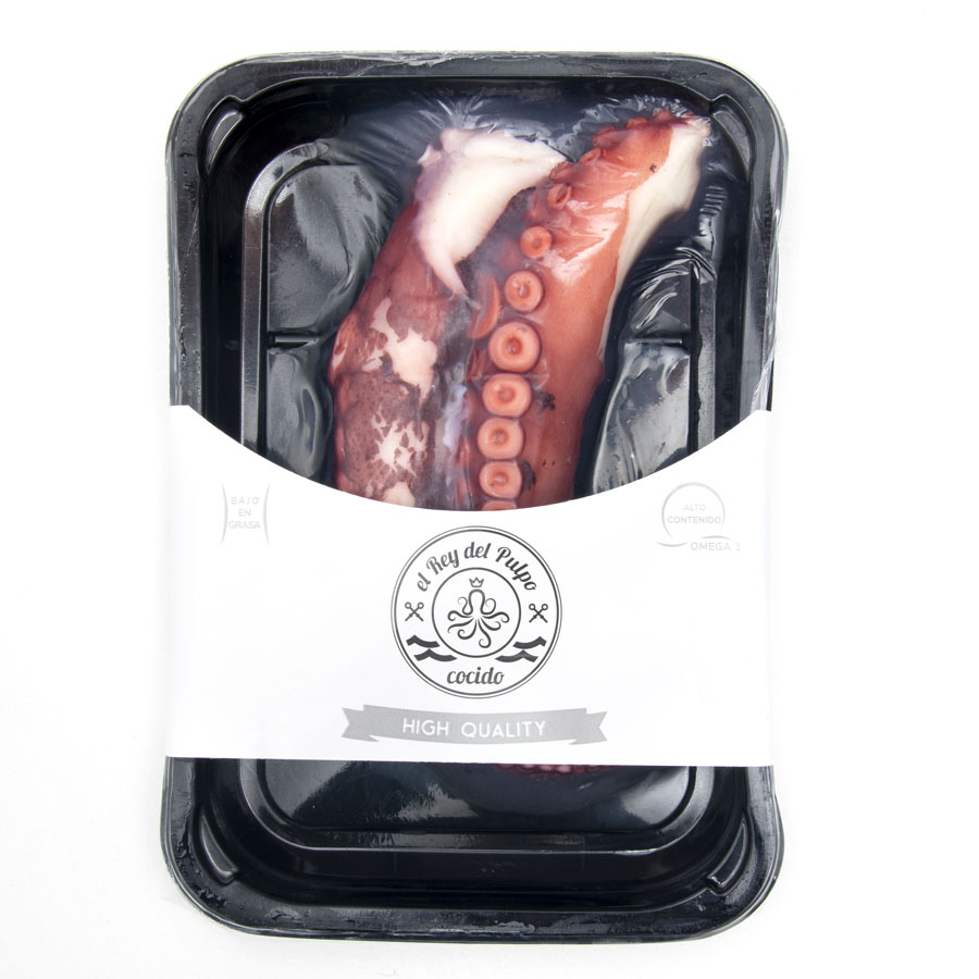 Patas pulpo cocido REY DEL PULPO bandeja 300 g aproximado