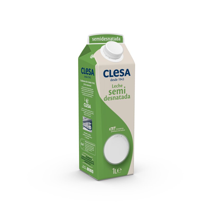 Leche semidesnatada CLESA brik 1 l