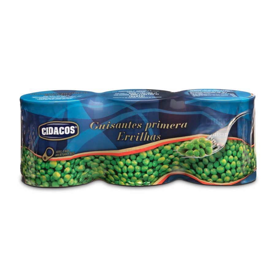 Guisantes CIDACOS primera lata pack 3x120 g pne.