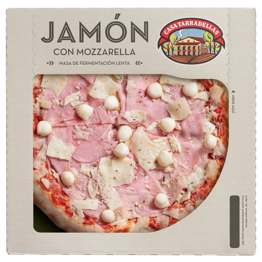 Pizza fresca TARRADELLAS masa de fermentación lenta jamón 400 g