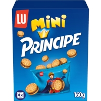 Galletas recheas de chocolate mini LU PRINCIPE 4 bolsiñas 160 g
