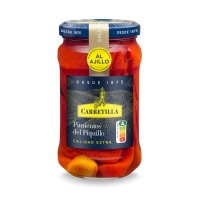 Pimiento piquillo entero ajillo CARRETILLA frasco 225 g pne.