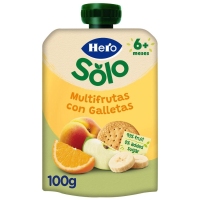 Alimento infantil HERO SOLO multifrutas galletas pouch 100 g