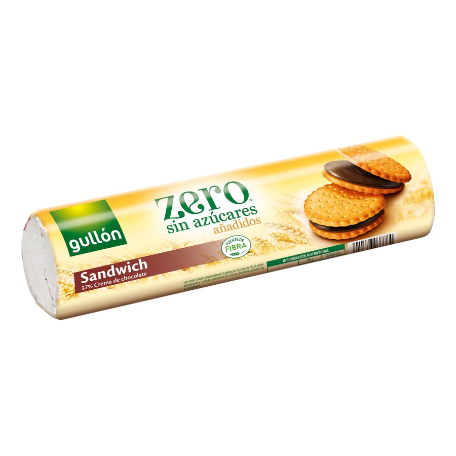 Galletas rellenas sabor chocolate GULLON Sándwich Zero sin azúcar añadido 250 g