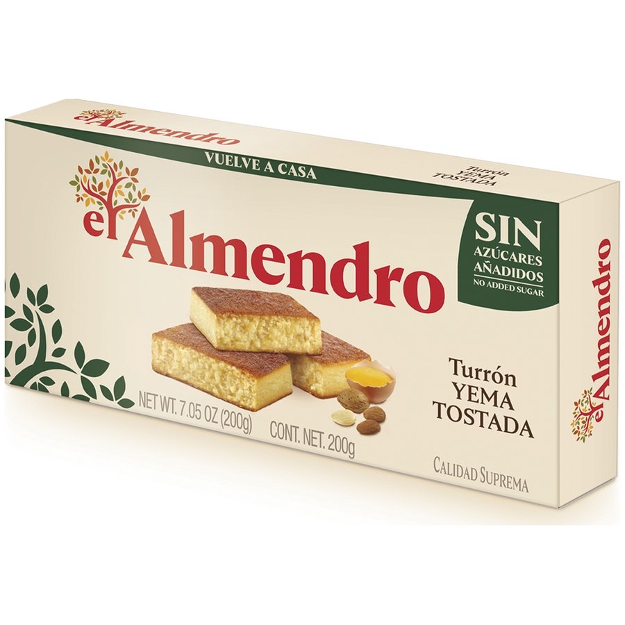 Turrón yema tostada sin azúcar EL ALMENDRO 200 g
