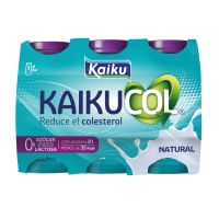 Leche fermentada sin lactosa kaikucol KAIKU 0% azúcares añadidos pack 6x65 ml