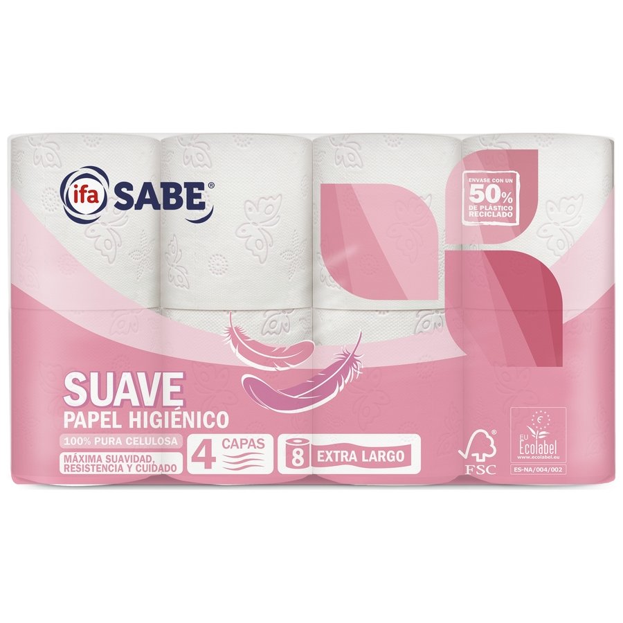 Papel higiénico IFA SABE suave 4 capas 8 rollos